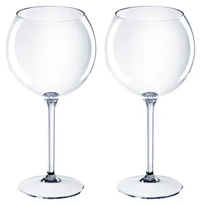 Produktbild von DoimoFlair Ballon Gin Tonic Glas Weinglas aus Kunststoff bruchsicher Cocktailglas Plastik Transparent 62 cl. Set 2 Stück