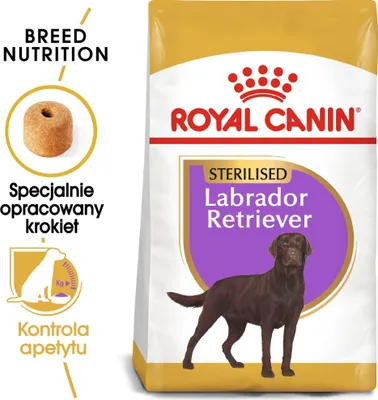 Zdjęcie produktu dla Royal Canin Labrador Retriever Sterilised, Dorosły, Labrador Retriever, Maxi (26 - 44 kg), Drób, Ryż, 12 kg