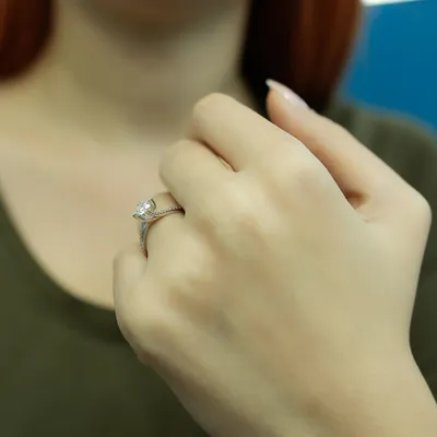 Produktbild von 0,55 Carat Diamant Solitär Ring Meisterstück 14 Karat Weißgold - 59 (18,80 mm)