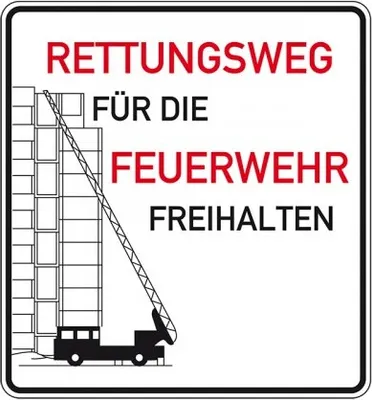 Produktbild von Schild I Hinweisschild Rettungsweg für Feuerwehr..., Aluminium RA0, reflektie...