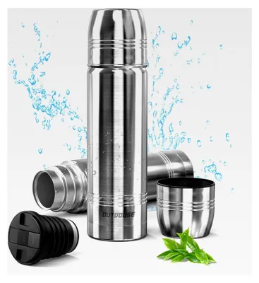 Produktbild von Thermoskanne, Edelstahl Trinkflasche 750ML, 500ML, 350ML, 100% Auslaufsicher, Doppelwandig, BPA-Frei, Kohlensäure geeignet, Isolierflasche für Sport und Outdoor