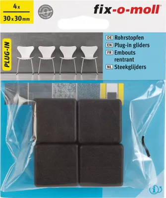 Produktbild von Rohrstopfen 30mm x 30mm schwarz fix-o-moll