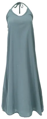 Produktbild von Natürliches Boho Sommerkleid, Alternatives Neckholder Baumwollkleid - Grau, Damen, Baumwolle, Größe: S/M