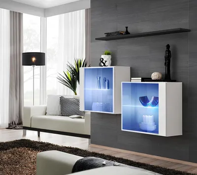 Image de Ensemble de meubles de salon design moderne, meuble TV en bois, ensemble complet