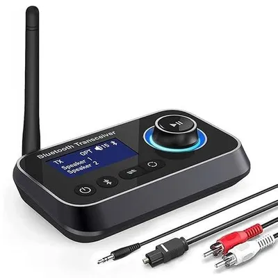 Zdjęcie produktu dla Nadajnik odbiornik bluetooth 5.0 adapter audio 3W1 TV do słuchawek