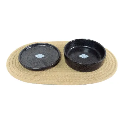 Produktbild von D&D Katzen-Napfset Jasper beige/black dots