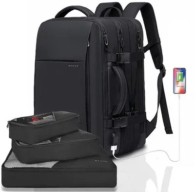 Produktbild von Reisetasche, Strapazierfähige Laptop-Tasche, Duffle Bag, Schwarz, 35l, 3-Kubik-Taschen