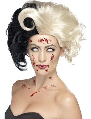 Produktbild von Deluxe Cruella Perücke schwarz-blond