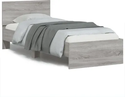 Produktbild von vidaXL Bettgestell mit Kopfteil Grau Sonoma 90x200 cm Holzwerkstoff