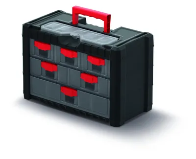 Produktbild von Plastikowy organizer wiszący MULTICASE CARGO 400x200x260 czerwone uchwyty