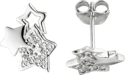 Produktbild von Ohrstecker Ohrringe Ohrschmuck Sterne Sternchen mit weißen Zirkonia 925 Silber