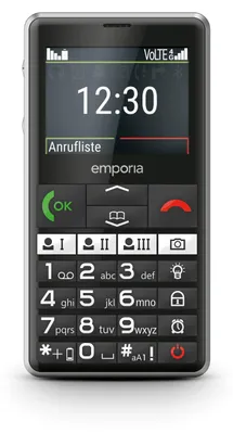 Produktbild von Emporia emporiaPURE-LTE, Balken, Single SIM, 5,87 cm (2.31"), 2 MP, 1400 mAh, Schwarz