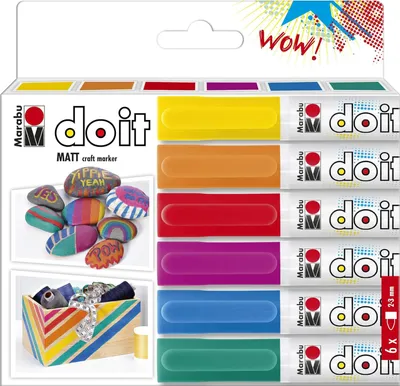 Zdjęcie produktu dla Marabu 128000000201 Marker akrylowy Marabu DO IT Craftmarker, zestaw 6 sztuk