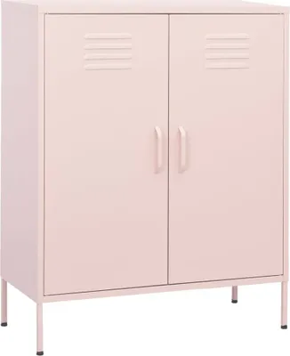 Obrázek produktu pro Úložná skříň růžová 80 x 35 x 101,5 cm ocel