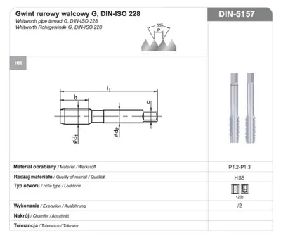 Gewindebohrer 3/8" FANAR NGRA/2