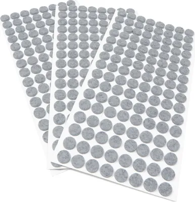Produktbild von Adsamm® | 384 x selbstklebende Filzgleiter / Grau / Ø 12 mm / rund / Möbelgleiter aus Filz mit 3.5 mm Stärke