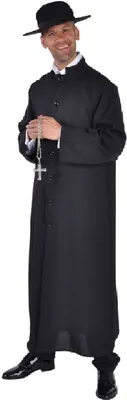 Produktbild von M212204-XL schwarz Herren Priester Robe Pastor Kostüm Gr.XL