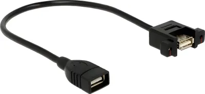 Produktbild von DeLOCK HDMI Kabel für Schalttafeleinbau, 2xHDMI 19-Pin Buchse, 0,25m, schwarz