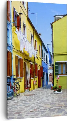 Produktbild von Bild auf Leinwand - Leinwandbild - Sonne Tag Fahrrad Straße - 45x80cm - Wand Bild - Wanddeko - Leinwanddruck - Bilder - Kunstdruck - Wanddekoration - Leinwand bilder - Wandkunst - PA45x80-2614