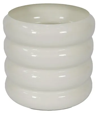 Produktbild von Metall-Übertopf - D. 32 x H. 30 cm - Creme - LUMOZA