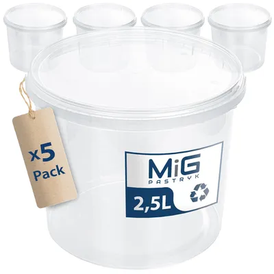 Transparenter Eimer 2,5 l mit Deckel, luftdicht, stapelbar