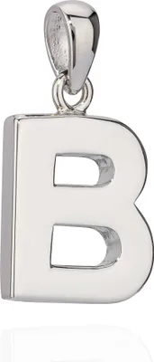 Produktbild von 13x12mm Kettenanhänger Buchstabe B Silber 925 anlaufgeschützt glanz Alphabet