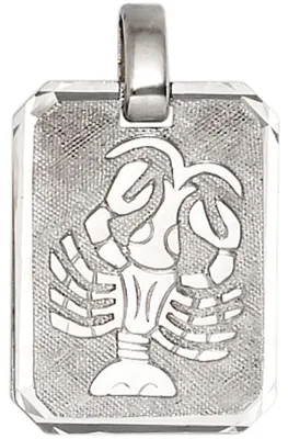 Produktbild von Anhänger Sternzeichen Krebs aus 925 Silber teilmattiert Horoskop