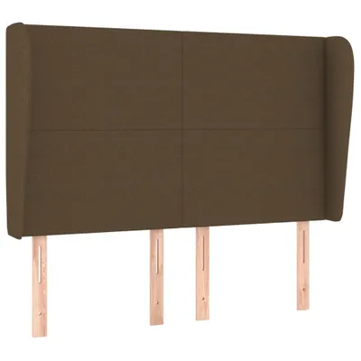 Produktbild von vidaXL Kopfteil mit Ohren Dunkelbraun 147x23x118/128 cm Stoff