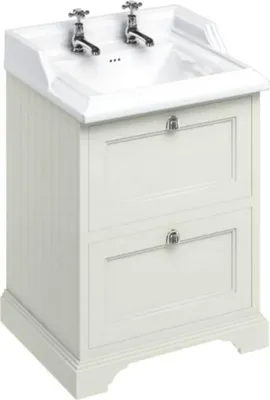 Obrázok produktu pre Casa Padrino keramické umývadlo / toaletná skrinka s 2 zásuvkami 67 x 58 x v. 93 cm
