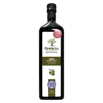 Cretalea Olivenöl Flasche auf weißem Grund