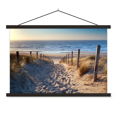 Produktbild von MuchoWow® Textilposter Sand - Strand - Düne - Meer - Sommer 120x80 cm mit schwarzem Rahmen - Wanddeko