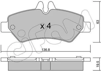 Produktbild von CIFAM Bremsbeläge Satz Hinten Bremsklötze passend für MERCEDES-BENZ SPRINTER 3,5-t Kasten (906) 822-672-0