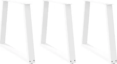 Produktbild von Esstisch Beine V-Form 3 Stück Weiß 70x(72-73,3) cm Stahl