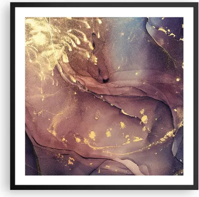 Produktbild von Gerahmtes Poster - Schwarzer Rahmen - Stein Gold Marmor - 60x60 cm - Wand Bild - Wanddeko - Wandbilder - Kunstposter - Wandposter - Bilderrahmen - Bilder - Kunstdruck - P2BAC60x60-4714