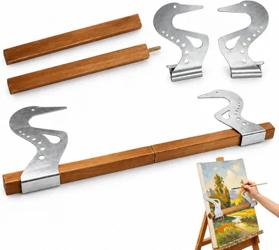 Immagine prodotto di Supporto per cavalletto, regolabile, in legno, per un supporto stabile durante la pittura