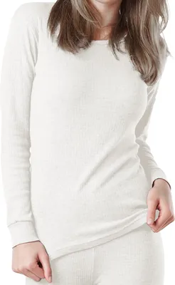 Produktbild von OCERA Thermo Unterhemd für Damen, Warme Thermounterwäsche aus Baumwolle für den Winter - creme - M