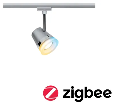 Produktbild von URail Schienenspot Smart Home Zigbee 3.0 Cone Einzelspot inkl. Tunable White Leuchtmittel GU10 330lm 5W Tunable White dimmbar 230V Chrom matt, Chrom