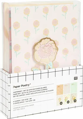Produktbild von 3D-Kartenset Blumen / Happy Birthday, B6MIX, 6 Karten, 6 Umschläge