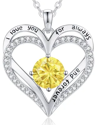 Produktbild von Halskette Damen Herz Anhänger 925 Sterling Silber Roségold Geburtsstein Geschenk