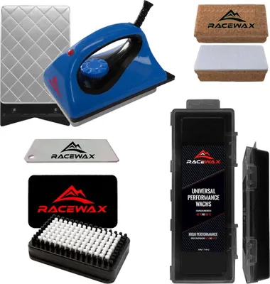 Image de RaceWax Skiwax Set 5 pièces Fer à farter Cire Liège BaseBrush Alpin Nordic
