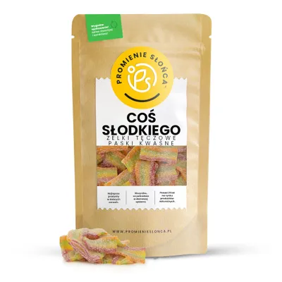 Zdjęcie produktu dla Coś Słodkiego: Żelki Tęczowe Paski w Kwaśnej Posypce 250 g