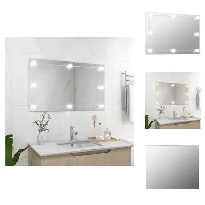 Produktbild von vidaXL Wandspiegel ohne Rahmen mit LED-Beleuchtung Rechteckig Glas -  Spiegel