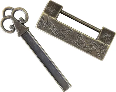 Produktbild von HMF 6491-VOG-23 Antikes Chinesisches Deko Vorhängeschloss, Vogel, 4 x 1,8 x 1 cm, Gold