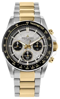 Jacques Lemans 50-10E Herren-Uhr Solar Chronograph Eco Power Zweifarbig LE 1