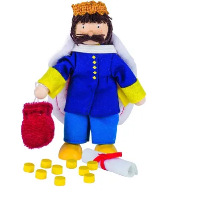 Produktbild von goki 51624 Biegepuppe König, bunt (1 Stück)