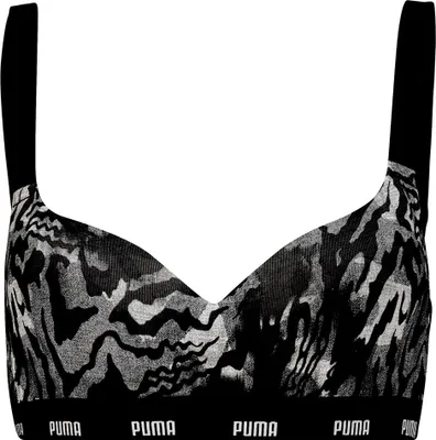 Produktbild von Puma Printed Padded Bikinioberteil Schwarz L Frau Schwarz L