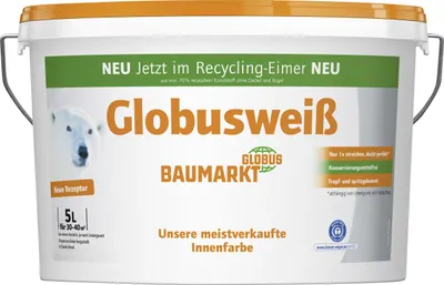 Produktbild von Globusweiß Wandfarbe weiß matt 5L