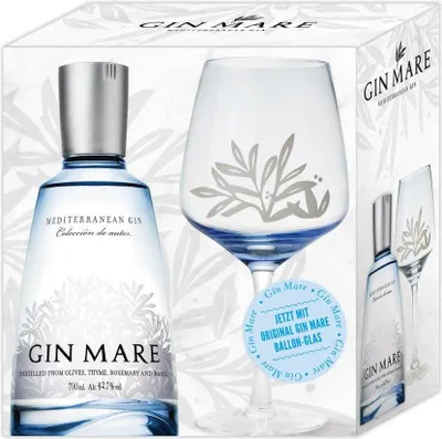 Produktbild von Gin Mare 0,7L alc. 42,7% Vol. + Ballon-Glas
