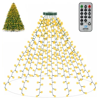 Weihnachtsbaum-Lichterkette 2,5 m, 400 LEDs, warmweiß, 16 Stränge, Timer
