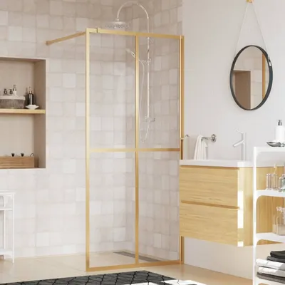 Produktbild von "2026 Promotion" Duschwand für Begehbare Dusche mit ESG Klarglas Golden 80x195cm - Duschabtrennungen CC1742